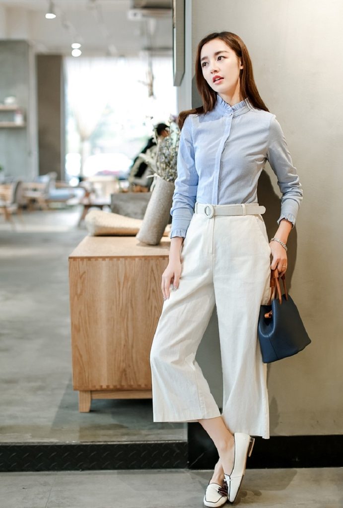 Phối đồ nữ Áo sơ mi và quần culottes