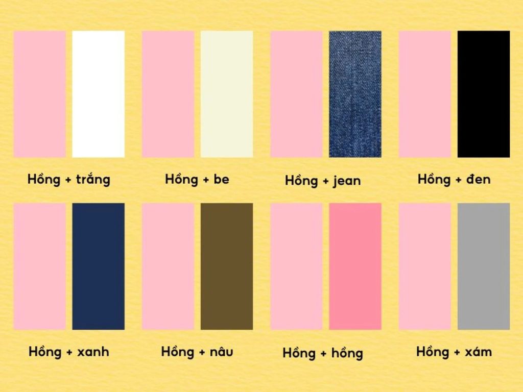 Bảng phối màu hồng pastel dễ ứng dụng
