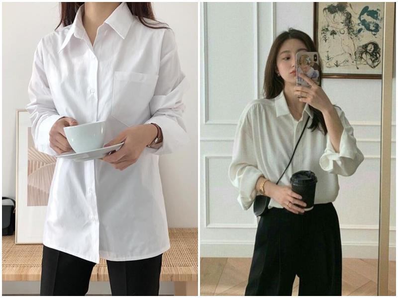 Phối đồ nữ sơ mi trắng và quần tây 